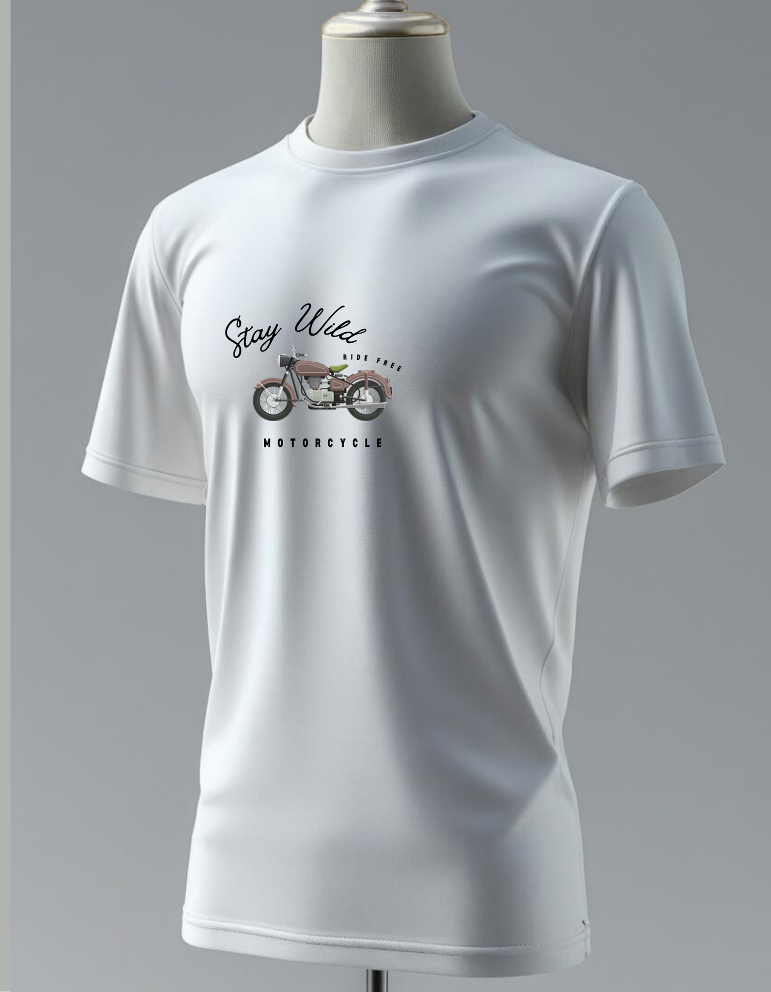 Cotton Stretch Stay Wild T-shirt White Unisex Premium cotton | Dripsquadx