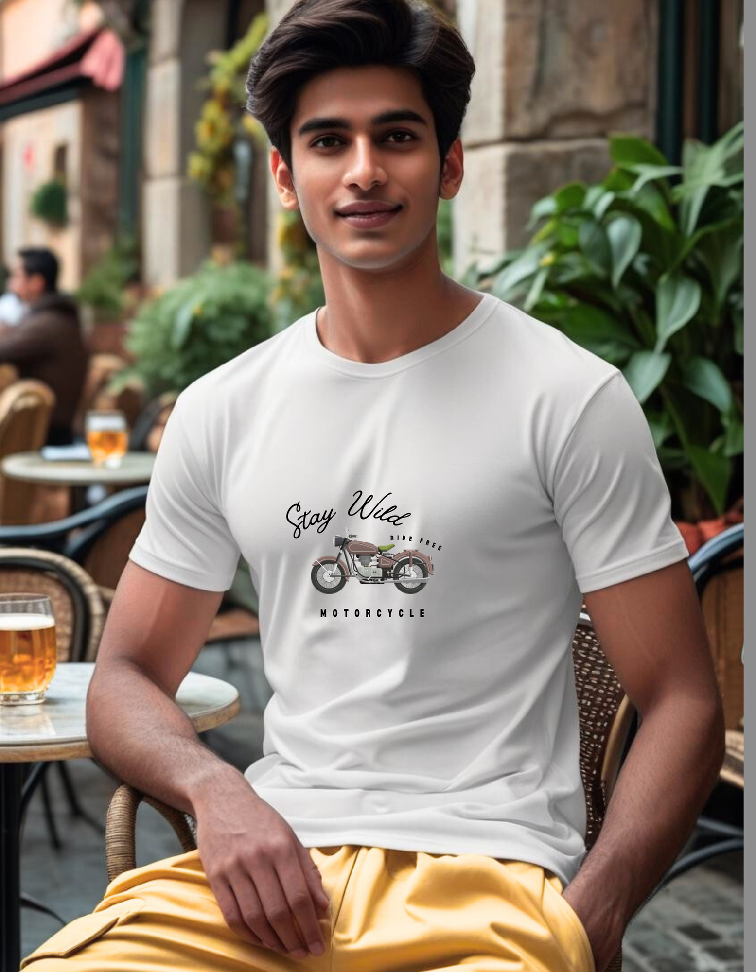 Cotton Stretch Stay Wild T-shirt White Unisex Premium cotton | Dripsquadx