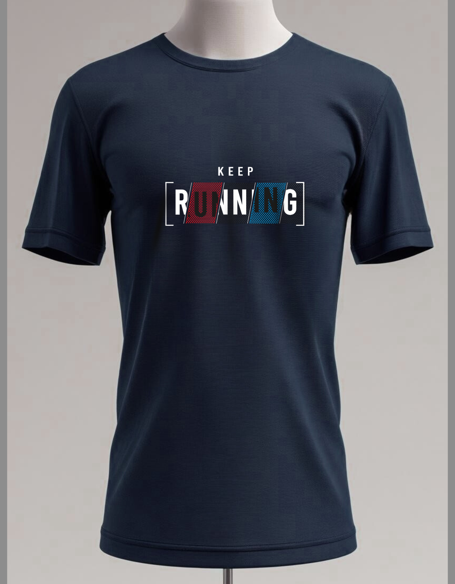 रनिंग यूनिसेक्स स्ट्रेच टी-शर्ट नीला