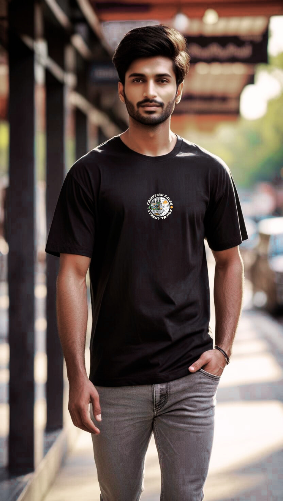 Unisex Campfire White Supima T-shirts Black Premium cotton | Dripsquadx