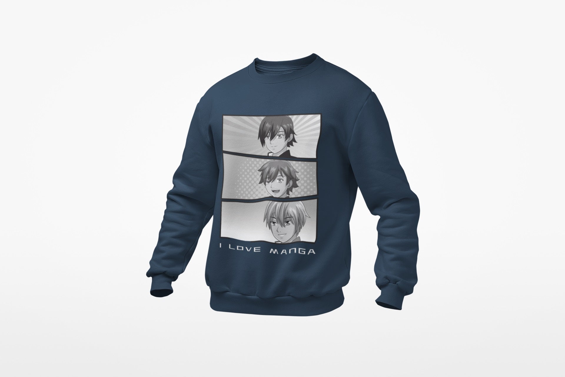 Unisex I Love Manga Sweatshirt | Premium 320 GSM Cotton Crewneck | Anime & Comic Apparel