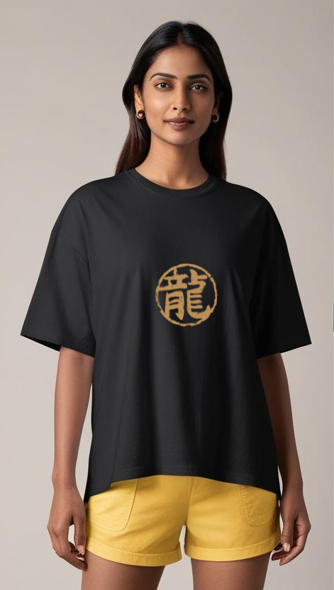 Drip SquadX Unisex Oversized Tshirt White Dragon