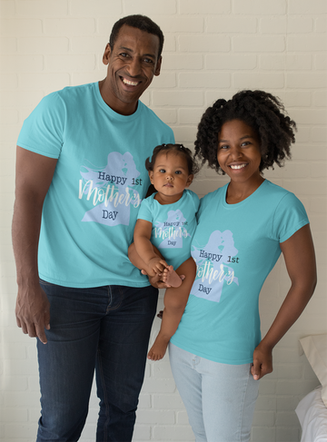 DripSquadx Unisex Parents and Infant Happy Ist Mother's Day Tshirt and Romper
