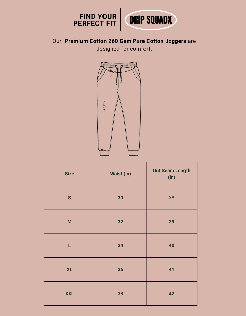 ड्रिप स्क्वाडएक्स यूनिसेक्स वुल्फ लोगो ब्राउन जॉगर