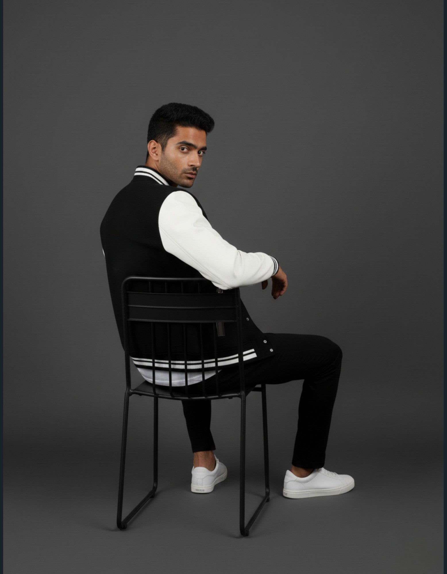 Unisex Letter A Varsity Jacket Black 320 GSM Premium cotton | Dripsquadx