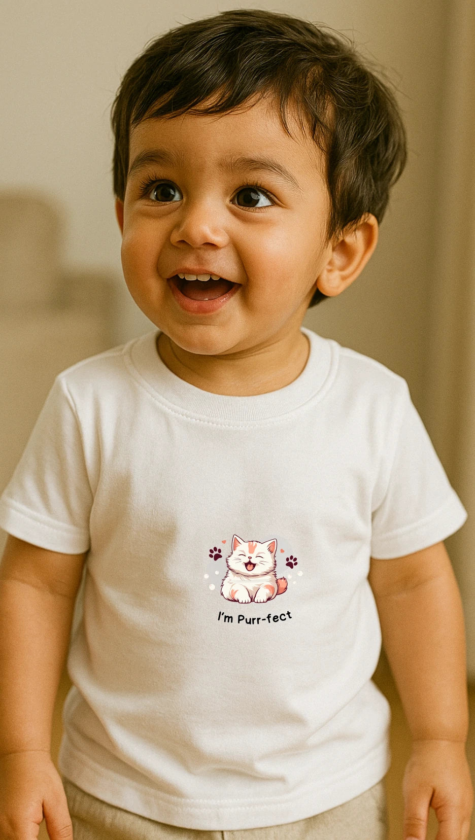 Toddler's Purrfect Cat Crew Neck T-Shirt