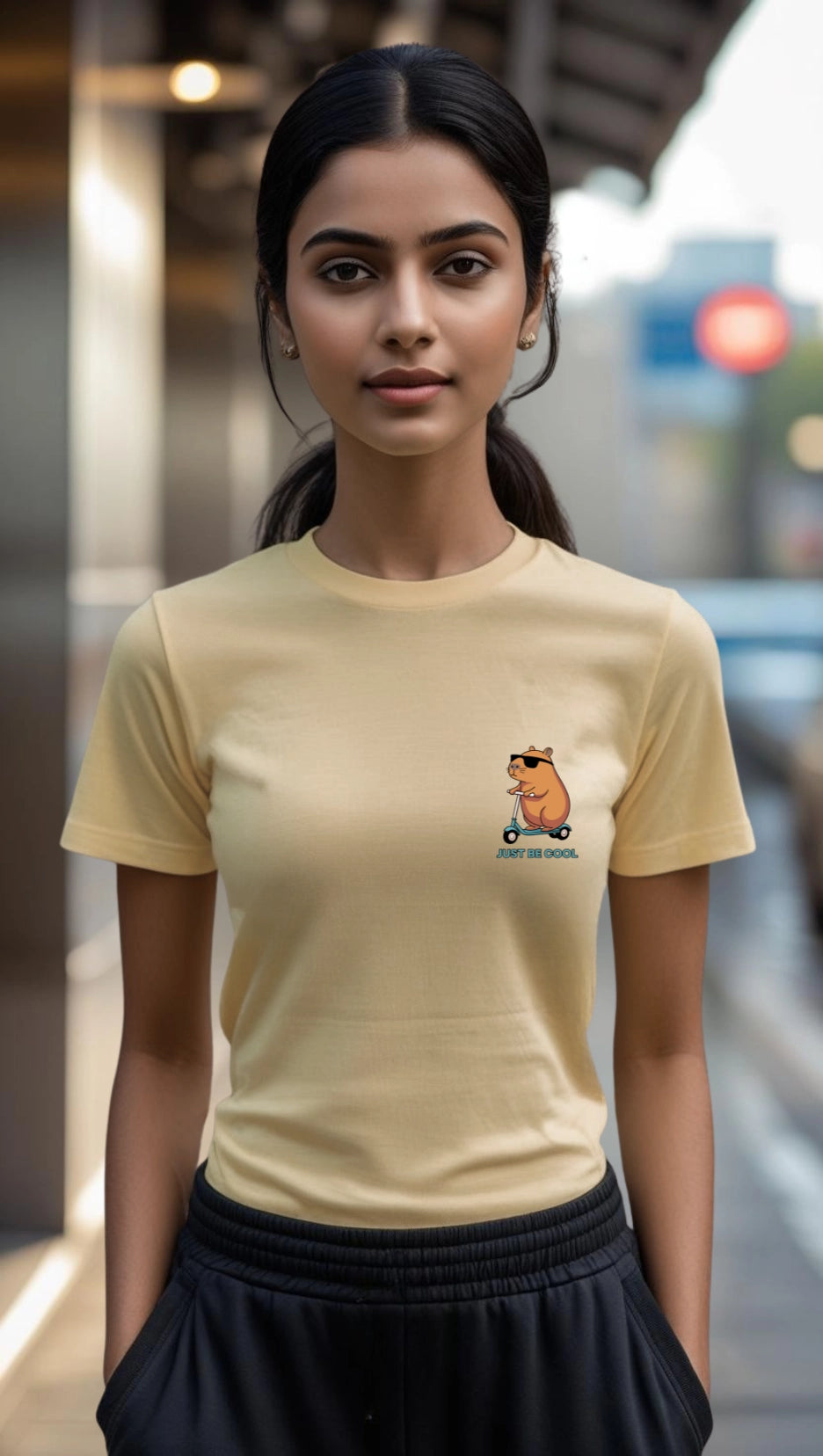 Unisex Just Be Cool Supima Beige T-shirts Premium cotton | Dripsquadx