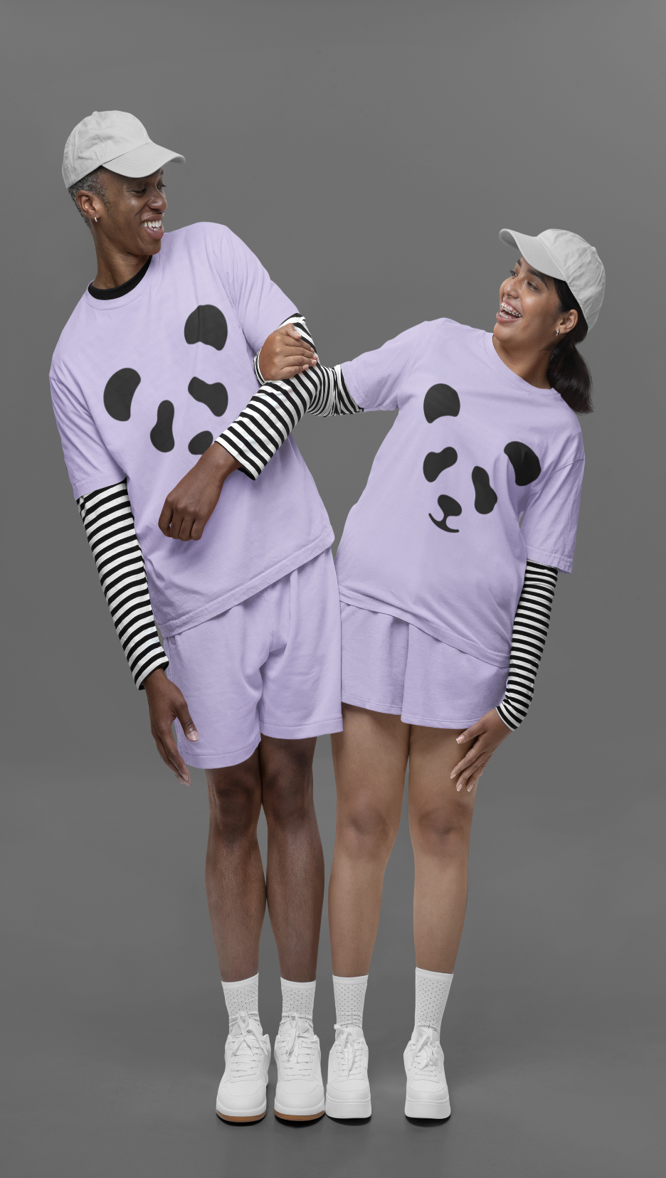 DripSquadx Unisex Premium French Terry Panda Lavender Co-ord Set