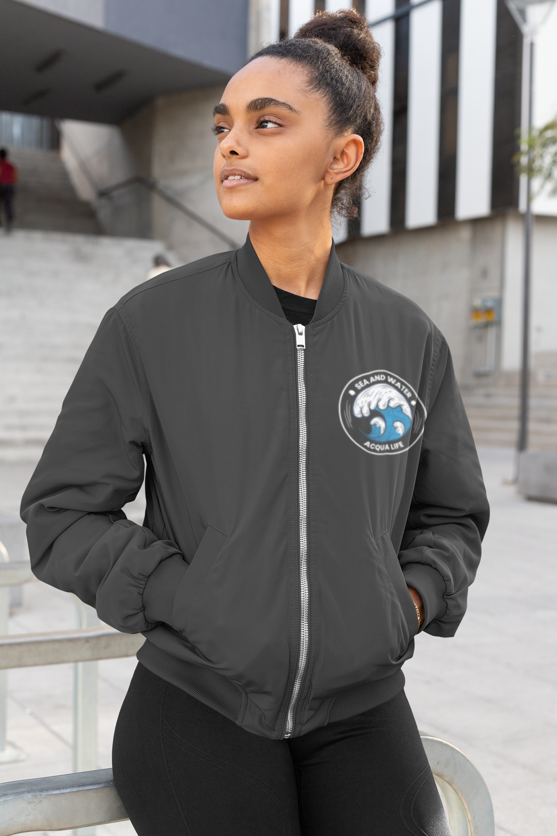 Drip SquadX Acqua Life Bomber Jacket-– A Refreshing Take on Classic Style