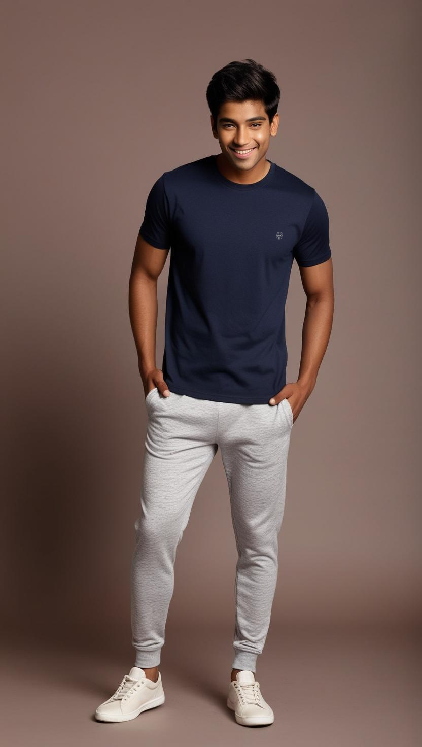 Navy Blue Solid Tee | Eco Essential Drop – DripSquadX