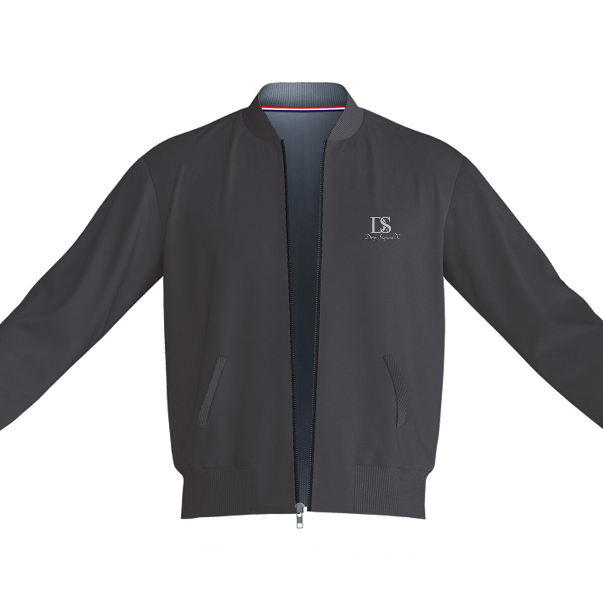 Unisex Logo Bomber Jacket Black 240 GSM Premium cotton | Dripsquadx