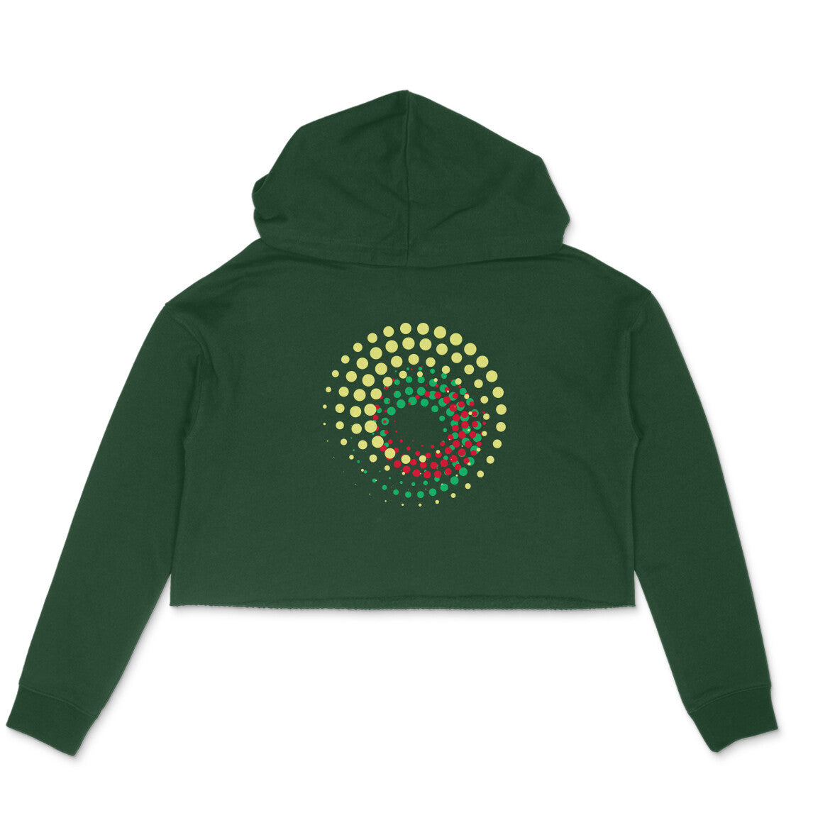Regular Circle of Life Crop Hoodie Olive Green 320 GSM Premium cotton | Dripsquadx