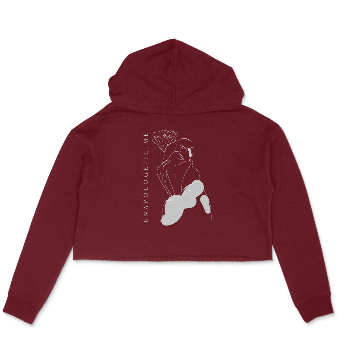 Regular Unapologetic Me Crop Hoodie Maroon N More 320 GSM Premium cotton | Dripsquadx