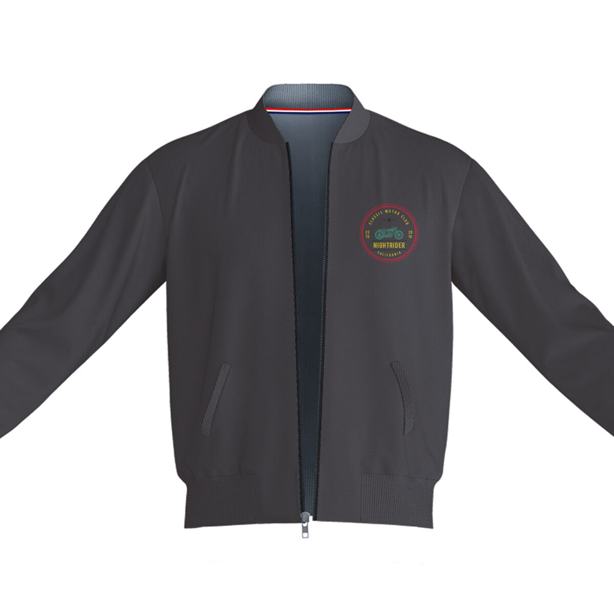 Unisex Biker Club Bomber Jacket Black 240 GSM Premium cotton | Dripsquadx Who Ride in Style