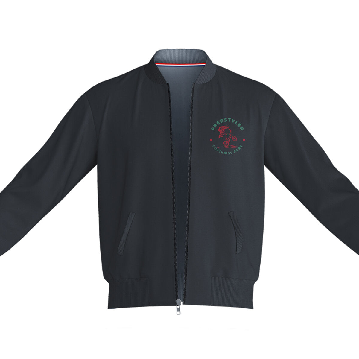 Unisex Freestyler Club Bomber Jacket Black 240 GSM Premium cotton | Dripsquadx For the Bold and Fearless