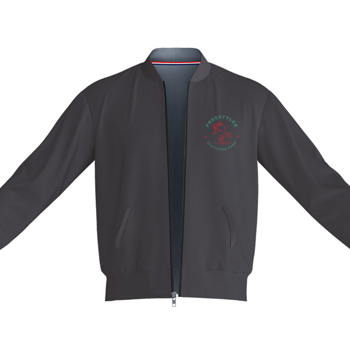 Unisex Freestyler Club Bomber Jacket Black 240 GSM Premium cotton | Dripsquadx For the Bold and Fearless