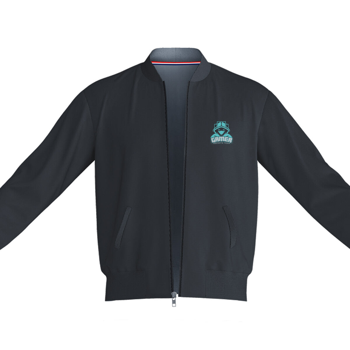 Unisex Gamer Esports Bomber Jacket Black 240 GSM Premium cotton | Dripsquadx
