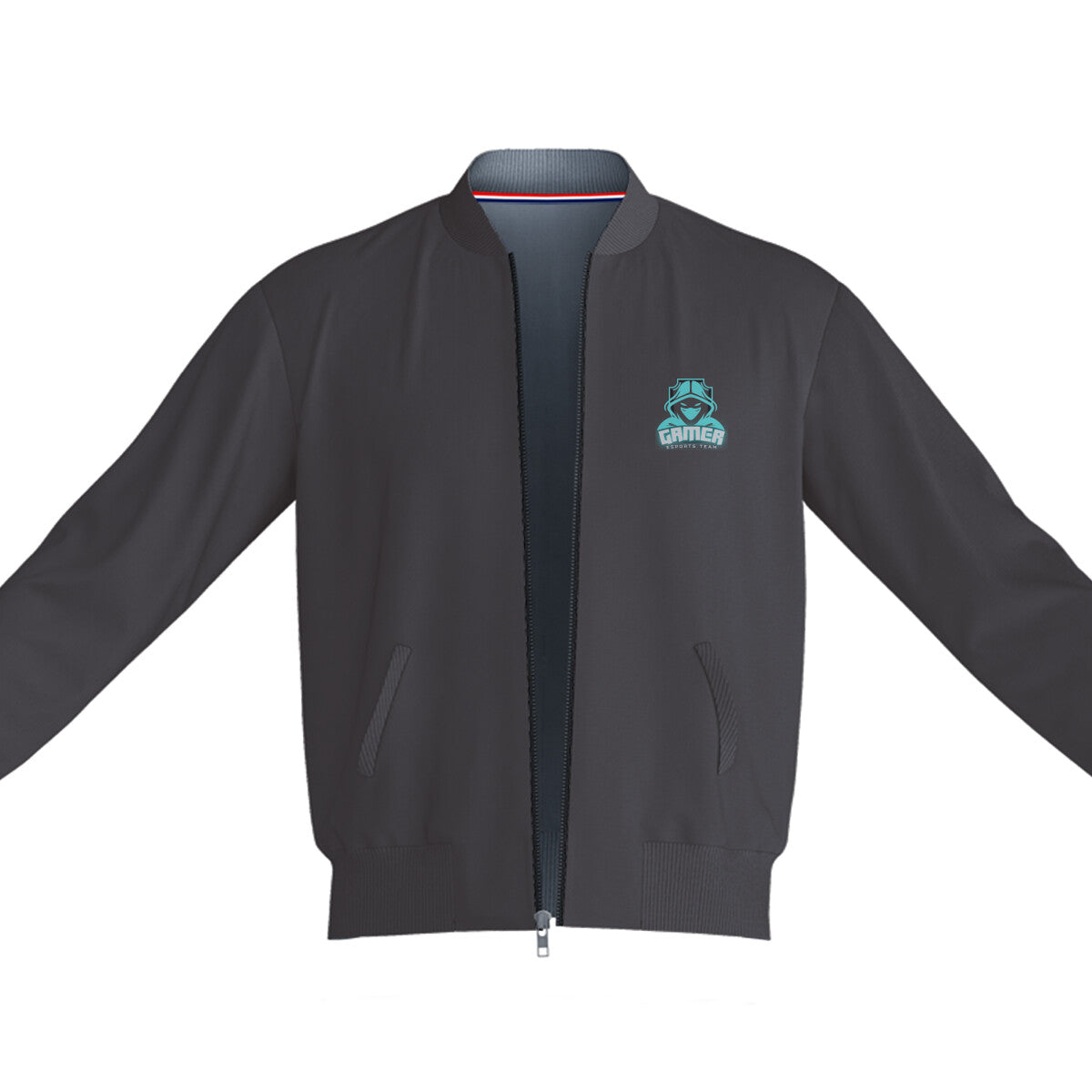 Unisex Gamer Esports Bomber Jacket Black 240 GSM Premium cotton | Dripsquadx