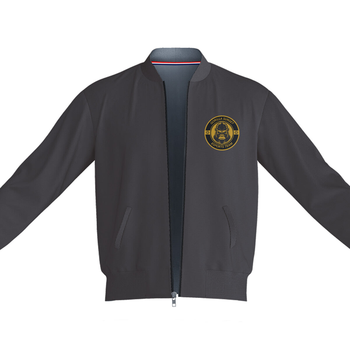 Unisex Gorilla Bomber Jacket Black 240 GSM Premium cotton | Dripsquadx