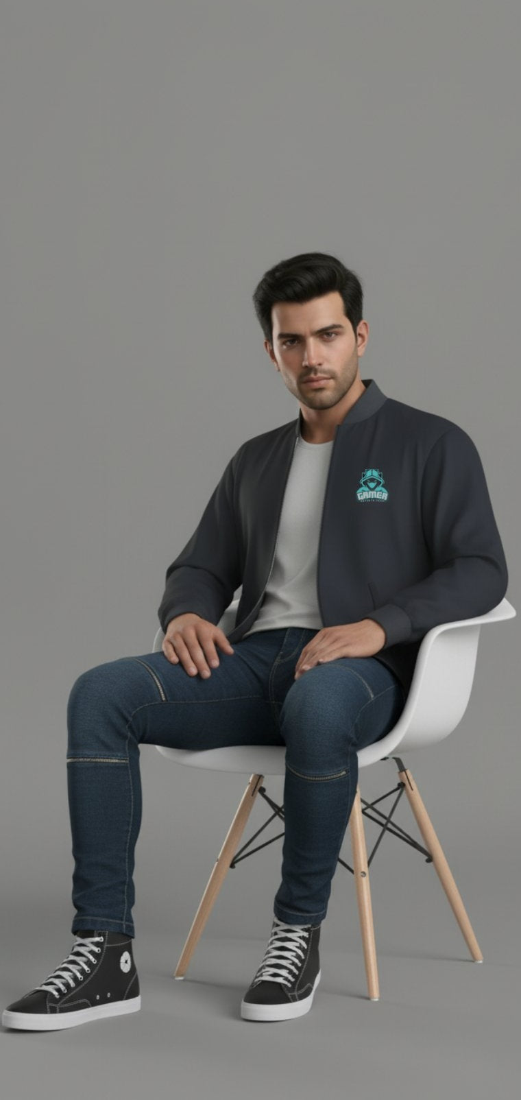 Unisex Gamer Esports Bomber Jacket Black 320 GSM Premium cotton | Dripsquadx