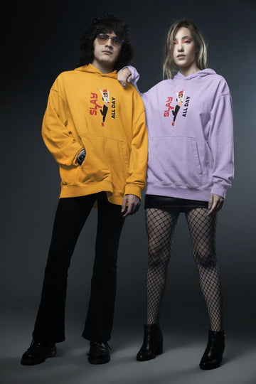 Unisex Slay All Day Hoodie Lavender N More 320 GSM Premium cotton | Dripsquadx
