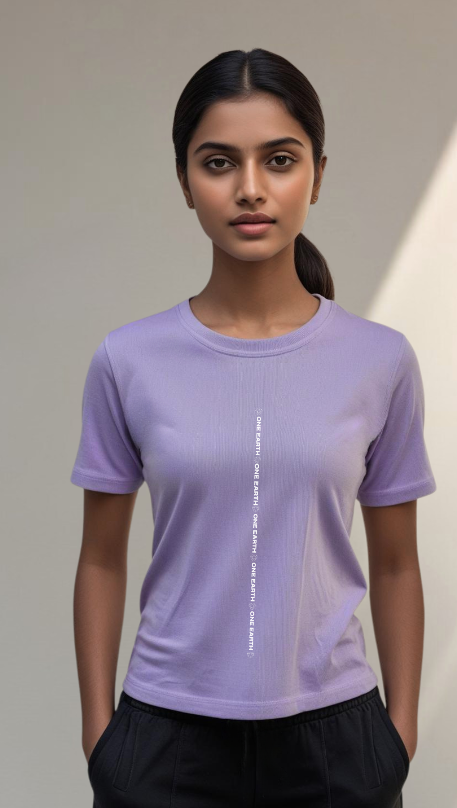Unisex One Earth Supima T-shirts Lavender Premium cotton | Dripsquadx