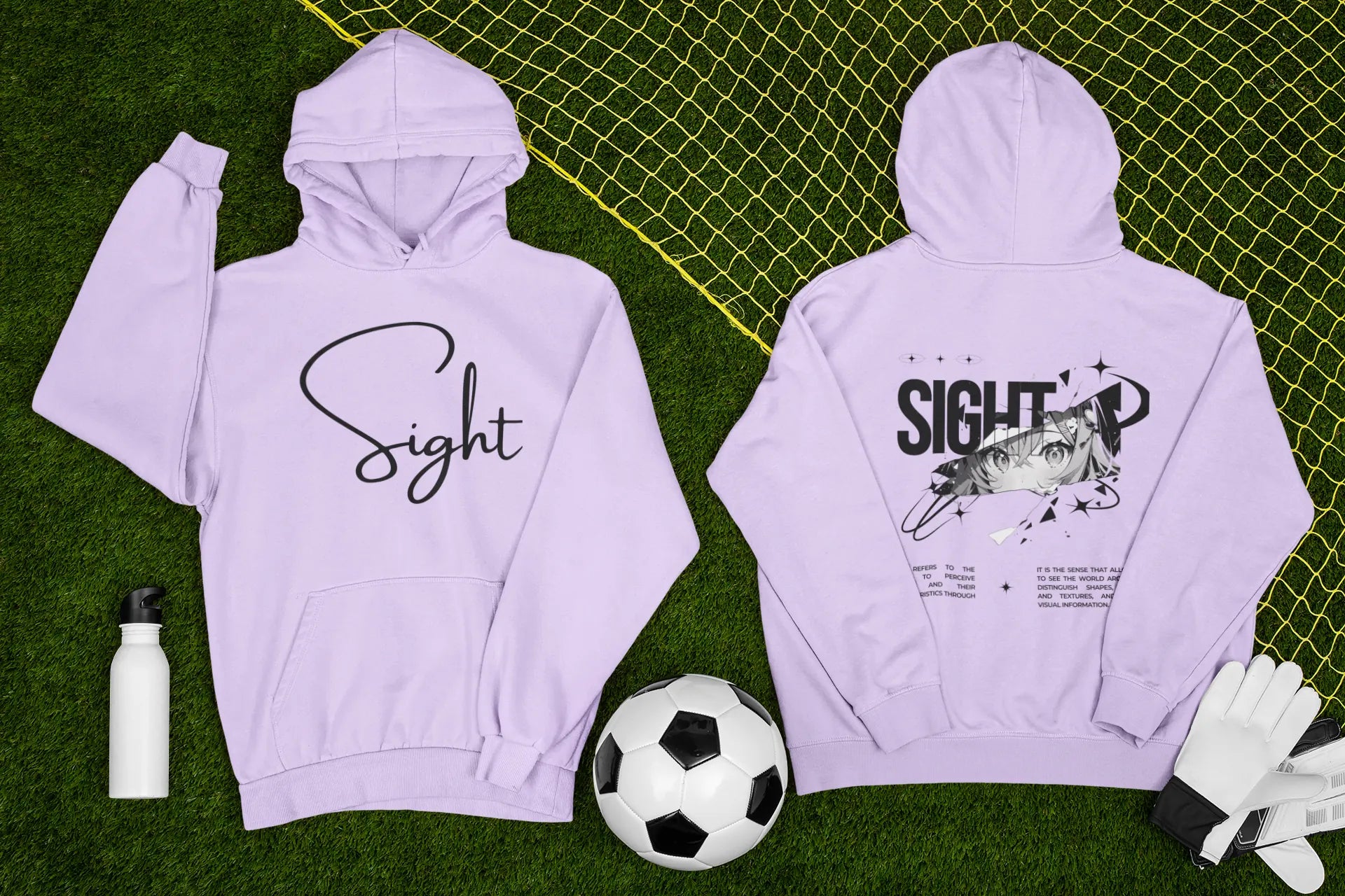 Unisex Anime inspired Sight Hoodie Lavender N More 320 GSM Premium cotton | Dripsquadx