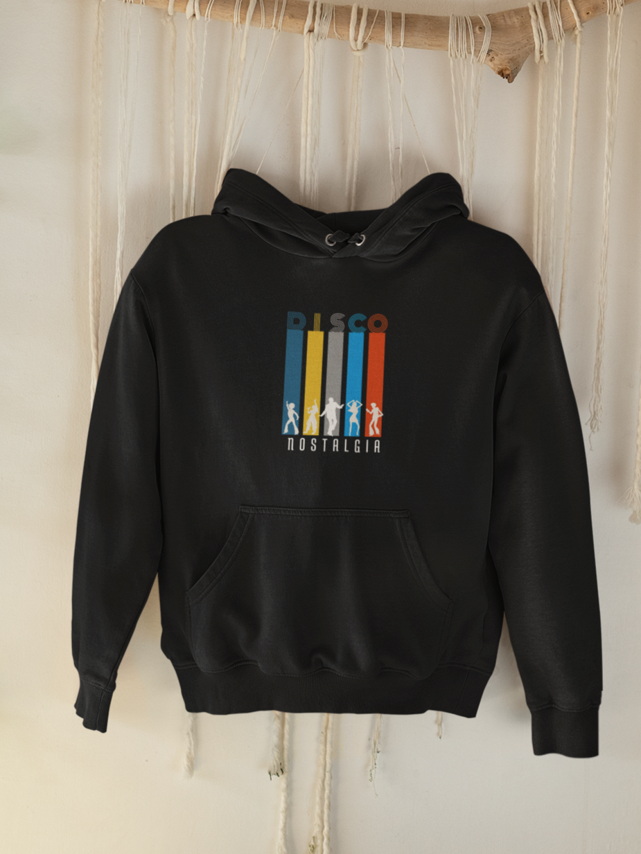 Unisex Disco Nostalgia Hoodie Black N More 300 GSM Premium cotton | Dripsquadx