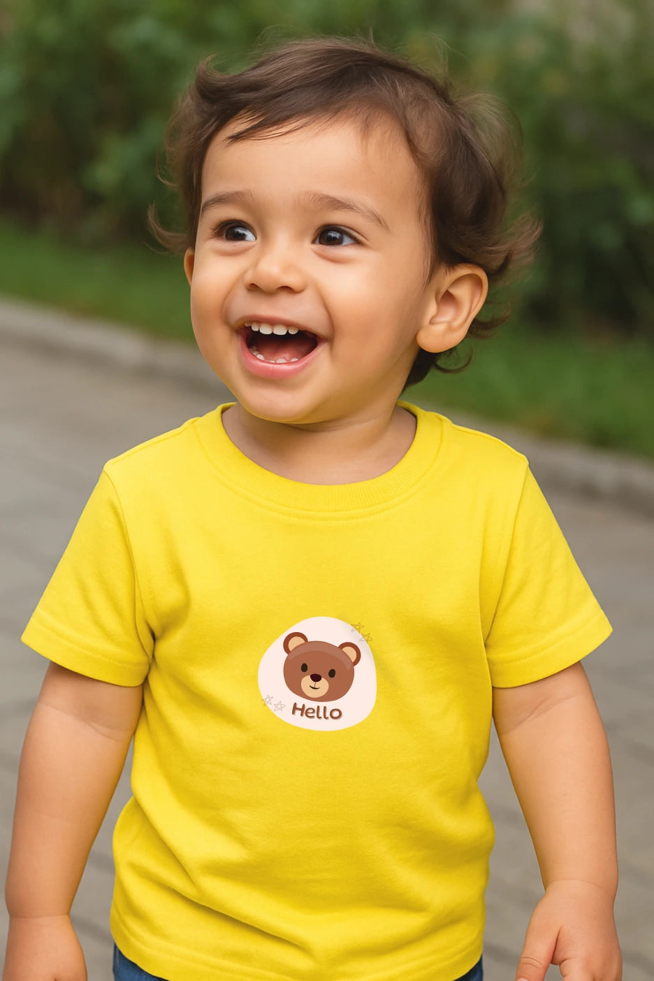 Toddler's Hello Teddy Premium Cotton Tshirt