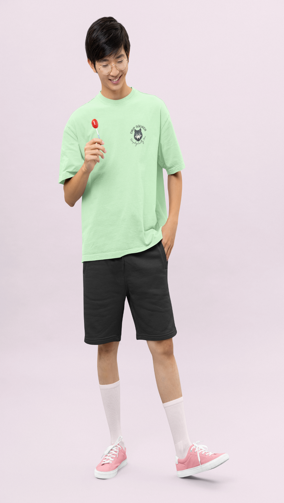 280 GSM cotton with Jade Black Combo Coord Set with Minimalist Drip squadx Design Embroidery on left chest 