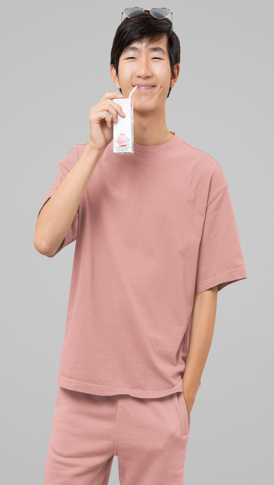 DripSquadx Unisex Premium French Terry Coral Blush Plain Co-ord Set