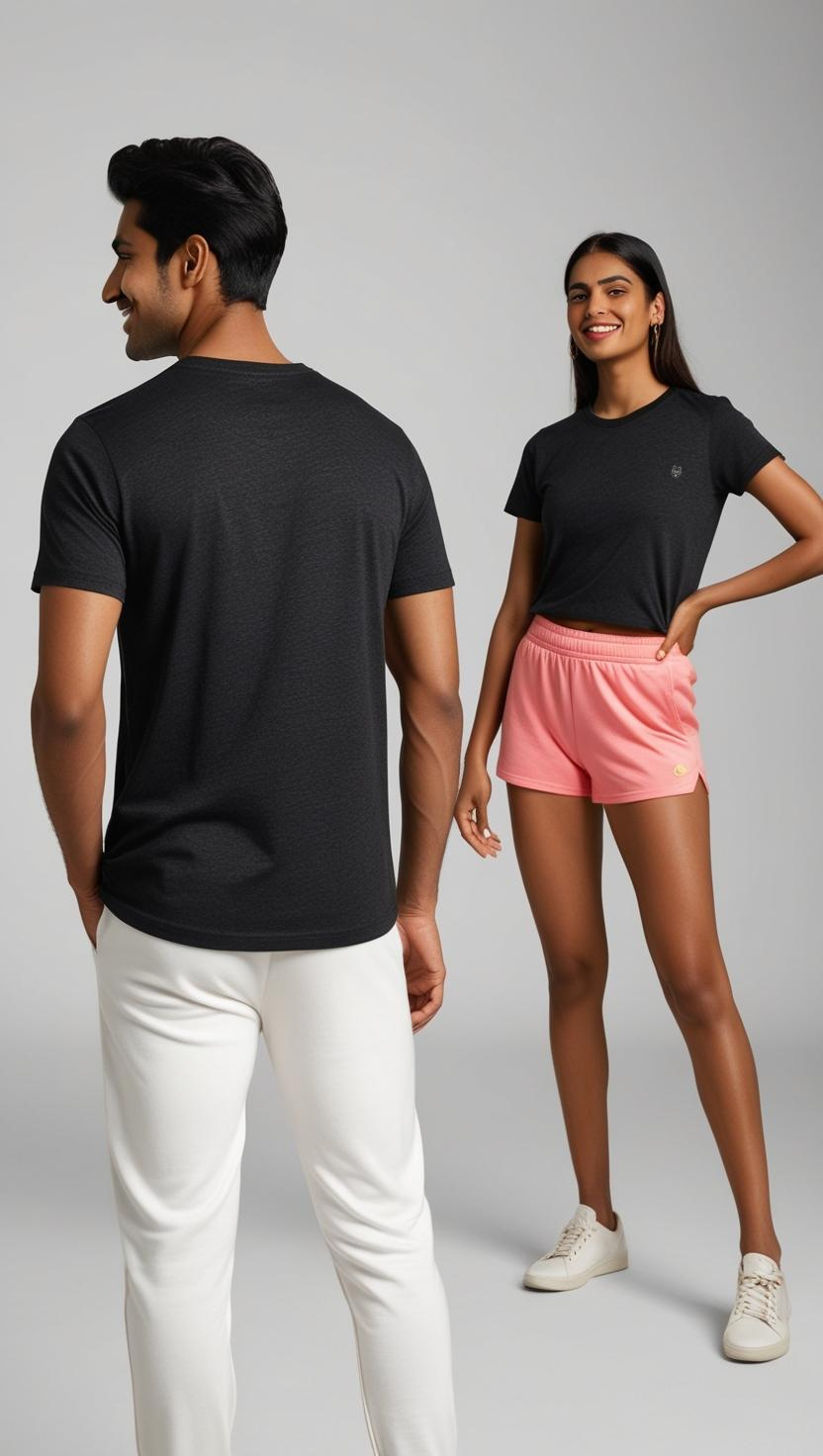 Black Melange Solid Tee | Eco Essential Drop – DripSquadX
