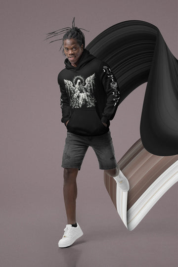 Oversized Sleeve Gothic Angel Heart N Demon Hoodie 400 GSM Premium cotton | Dripsquadx