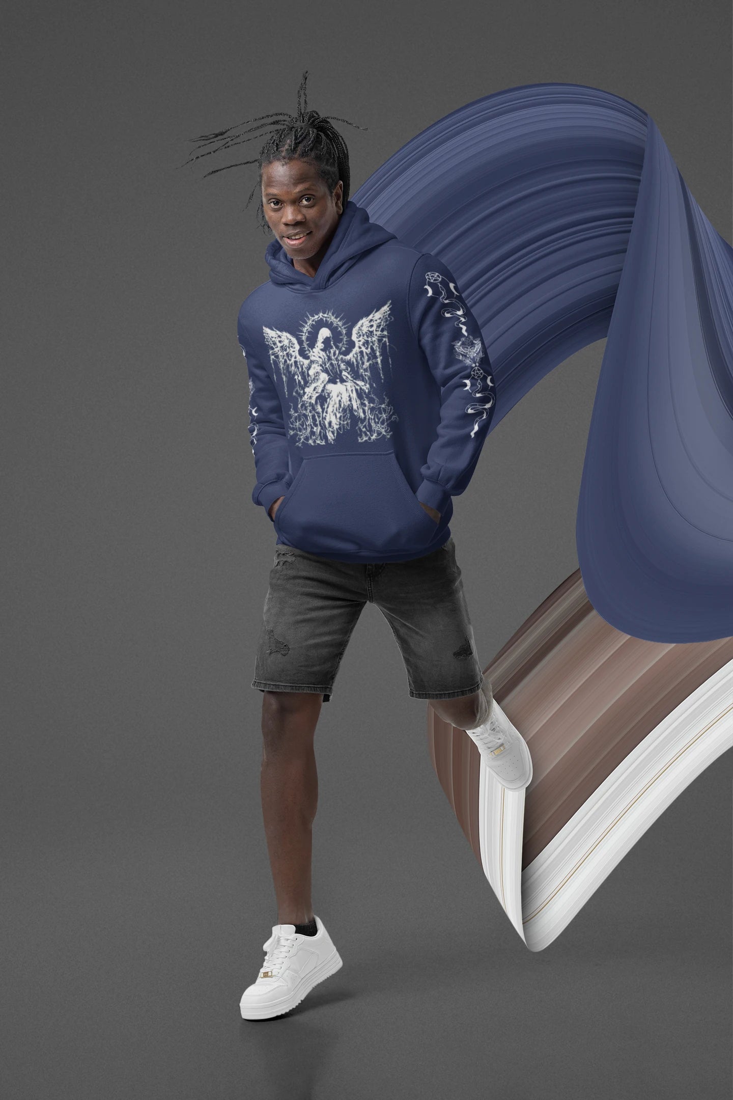 Oversized Sleeve Gothic Angel Heart N Demon Hoodie 400 GSM Premium cotton | Dripsquadx