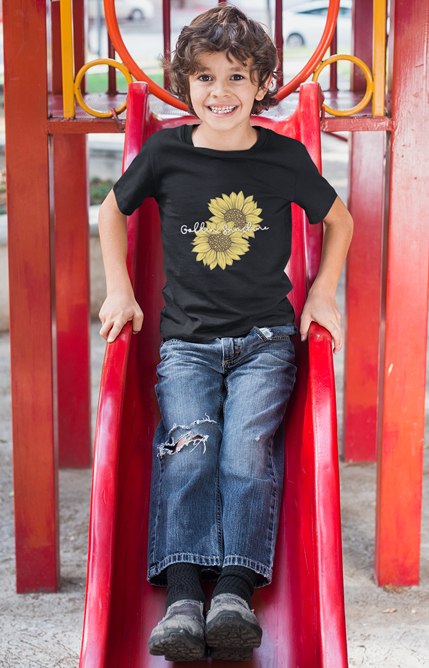 Kids Golden Sunshine kids T-shirts Black 180 GSM Premium Cotton | Dripsquadx