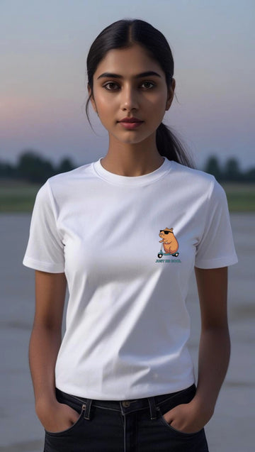 Unisex Just Be Cool Supima White T-shirts Premium cotton | Dripsquadx