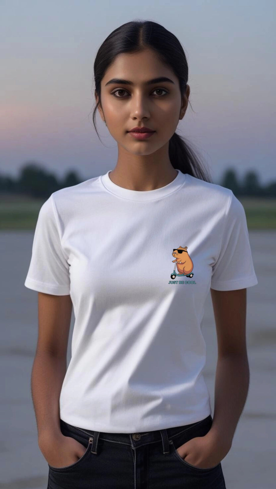 Unisex Just Be Cool Supima White T-shirts Premium cotton | Dripsquadx